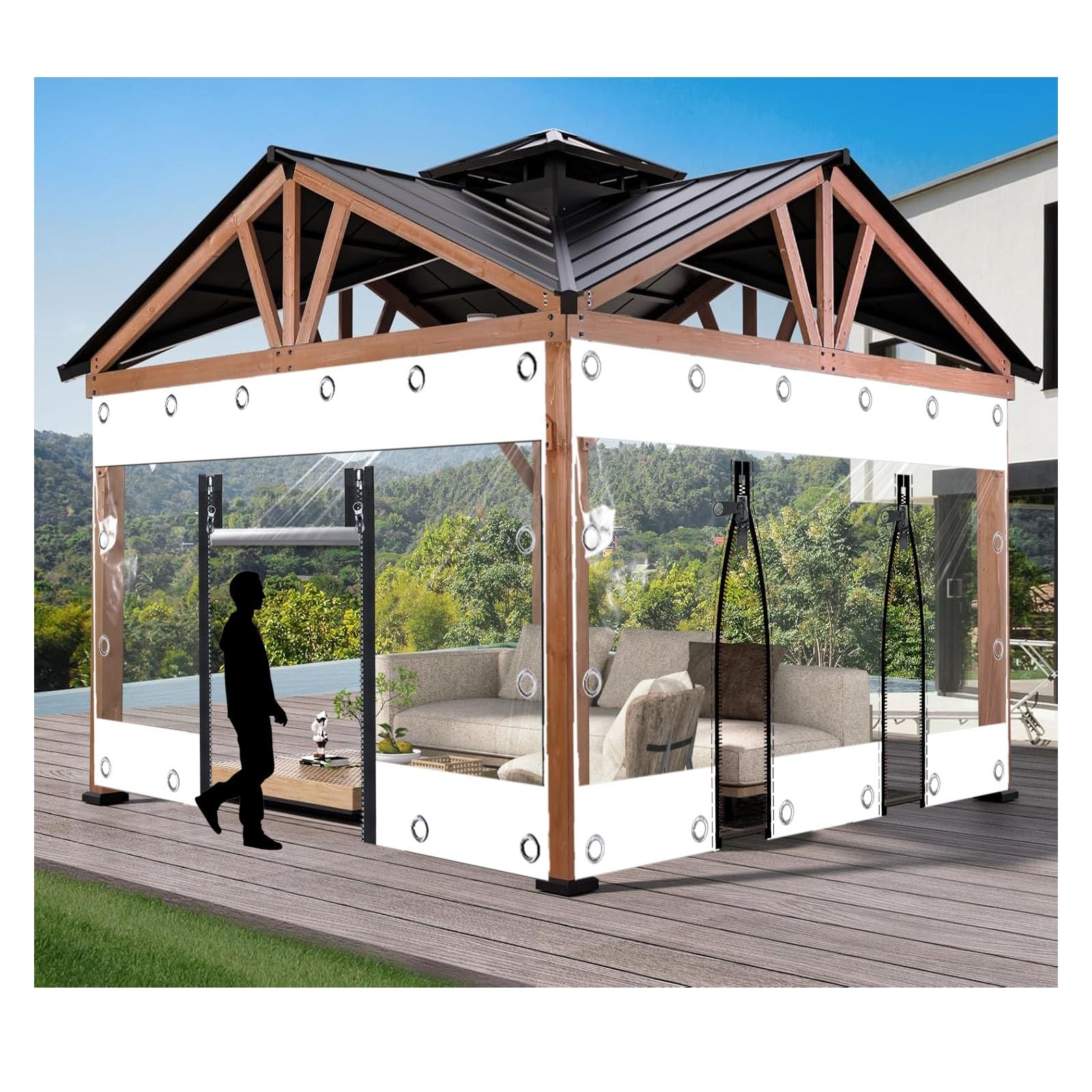 Amazon.com : Clear Tarps with Zipper,Outdoor Vinyl Curtain ，Vinyl